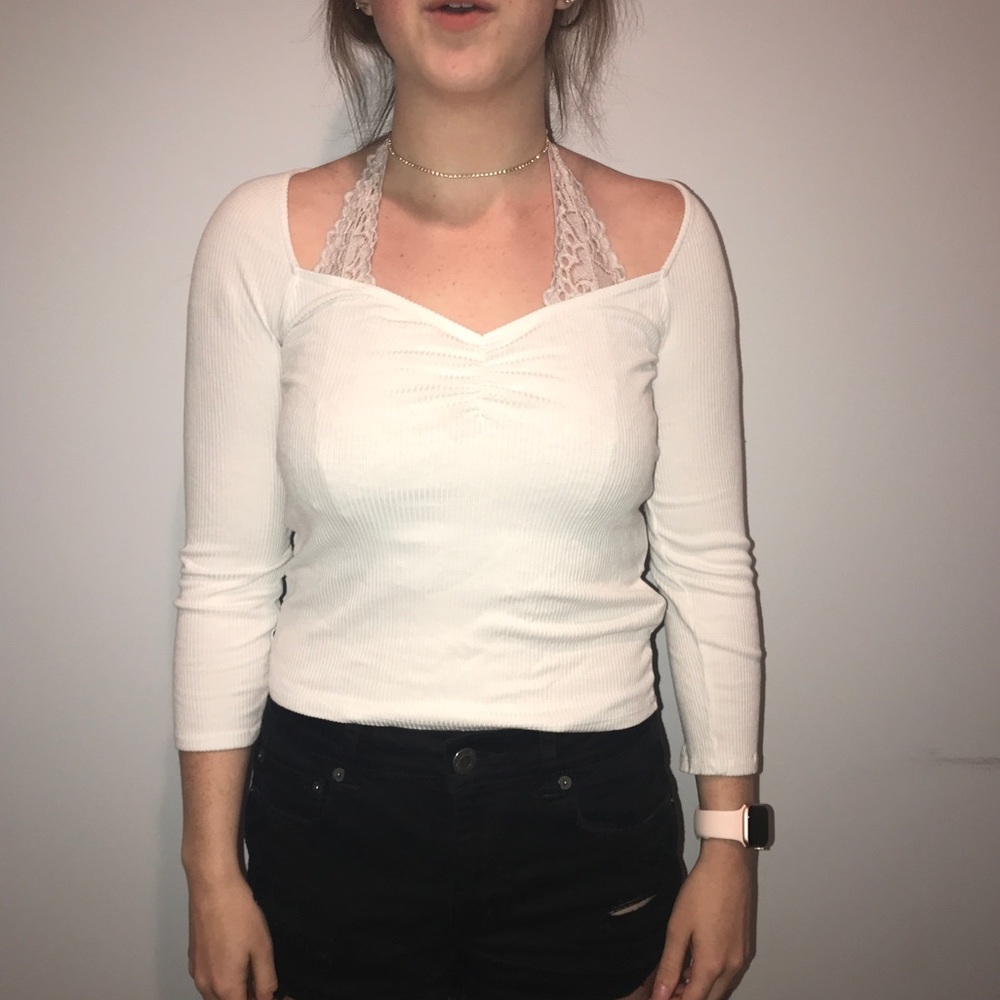 White 3/4 Sleeve Top